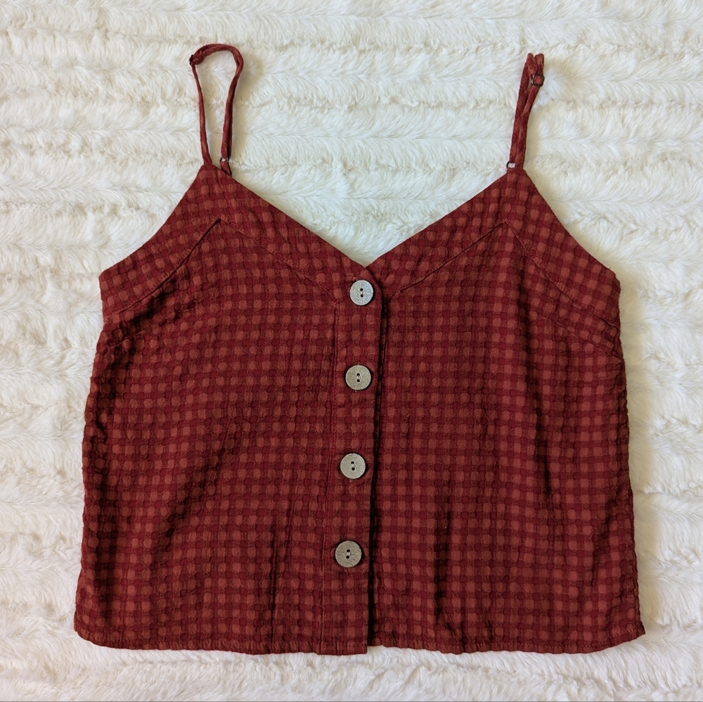 Red Spaghetti Strap Crop Camisole